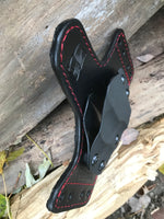 Retention Hybrid/ BLACK With Red Stitching (Locking Leather) - Black Swamp Leather Company