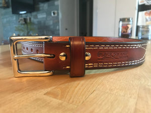 Classic Leather Belt/ Design Stitched