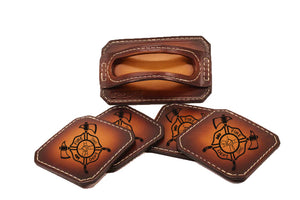 Firefighter Drink Coaster Set- Laser Engraved