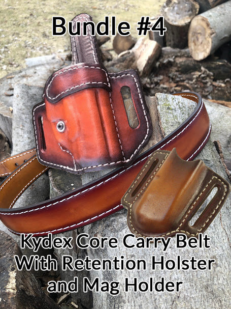 Bundle 4- Retention Leather OWB/ Kydex Core Carry Belt/ Mag Holder