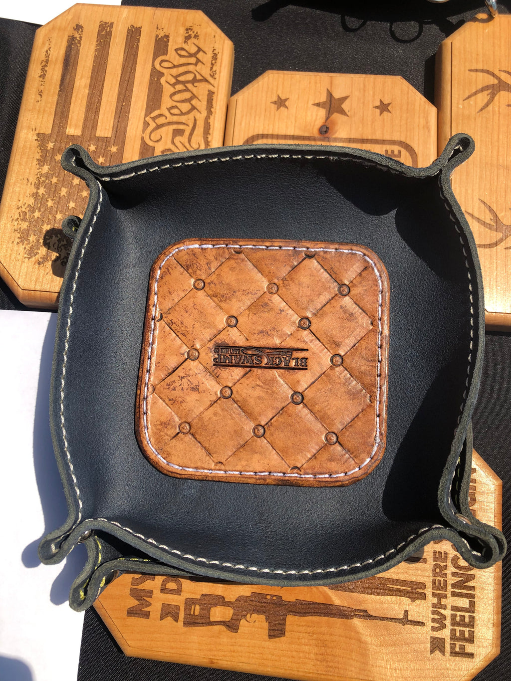 Valet Tray -Blue with White thread (catch all tray)