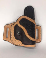 Hand Tooled Leather Fold over Retention OWB (locking Leather) - Black Swamp Leather Company