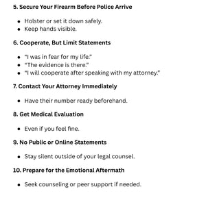 Defensive Shooting Quick Reference Guide