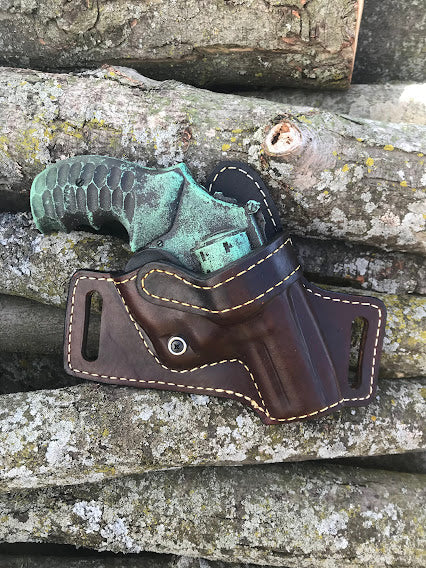Reinforced Guard/ Cross Draw Retention Leather Holster OWB