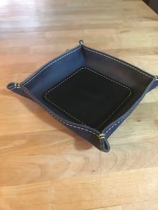 Valet Tray -Blue with NEON GREEN thread (catch all tray)