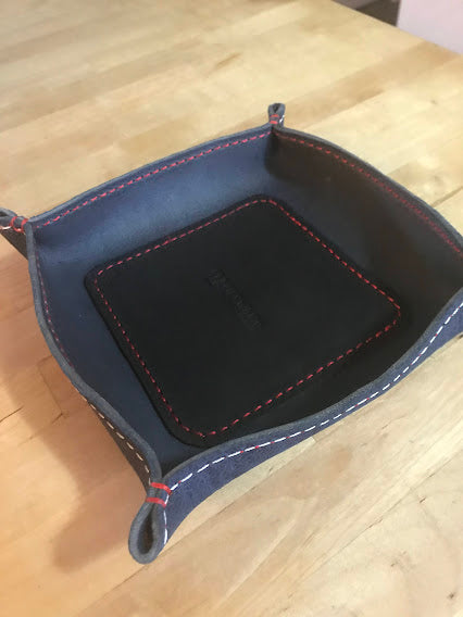 Valet Tray -Blue with Red and White thread (catch all tray)