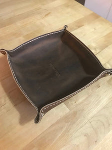 Valet Tray -Brown with White thread (catch all tray)