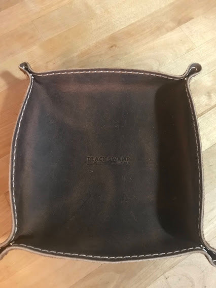 Valet Tray -Brown with White thread (catch all tray)