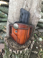 ARMY Emblem Style Retention Leather Holster OWB
