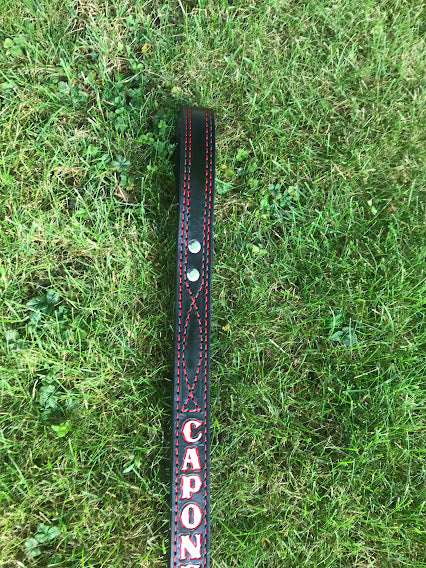 Dog Leash- Black/ Design Stitched