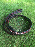 Dog Leash- Black/ Design Stitched