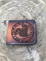 Laser Engraved-Bifold Wallet- Hand dyed Sunburst Color