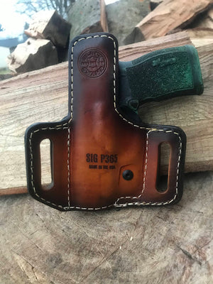 DONT TREAD ON ME Emblem Style Retention Leather Holster OWB