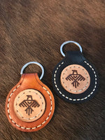 Native American-Laser Engraved Key Fob- Round- Bird Design