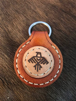 Native American-Laser Engraved Key Fob- Round- Bird Design