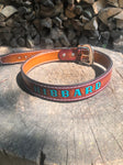 Classic Leather Belt With Tooling -Painted