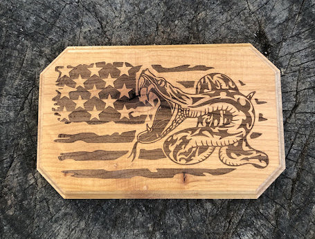 Don’t Tread On Me — Laser-Engraved Wood Plaque