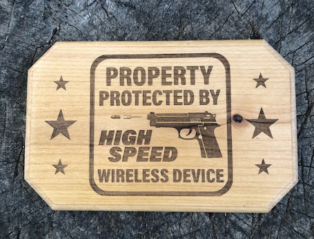 High Speed Wireless Device — Laser-Engraved Wood Plaque