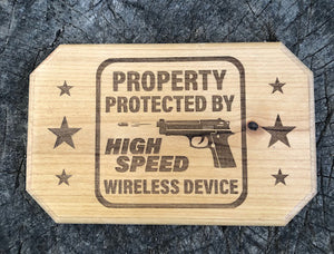 High Speed Wireless Device — Laser-Engraved Wood Plaque