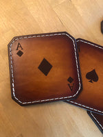Drink Coaster Set- Playing Cards- Laser Engraved
