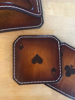 Drink Coaster Set- Playing Cards- Laser Engraved