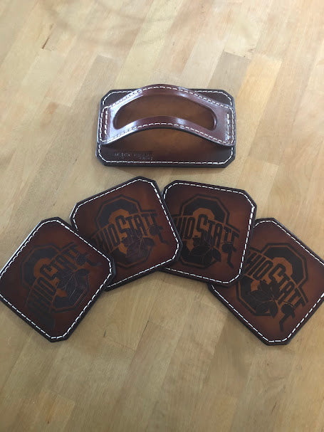 Drink Coaster Set- Ohio State- Laser Engraved