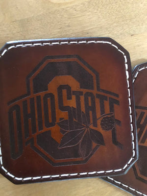 Drink Coaster Set- Ohio State- Laser Engraved