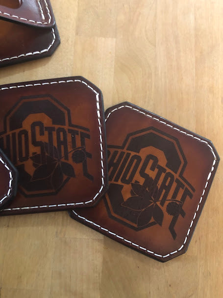 Drink Coaster Set- Ohio State- Laser Engraved