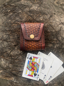 Poker Card Deck Case/ Basket Weave Pattern