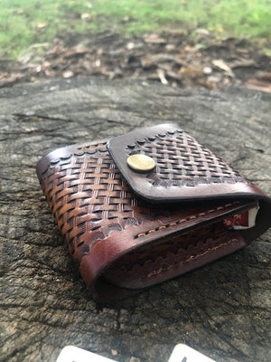 Poker Card Deck Case/ Basket Weave Pattern