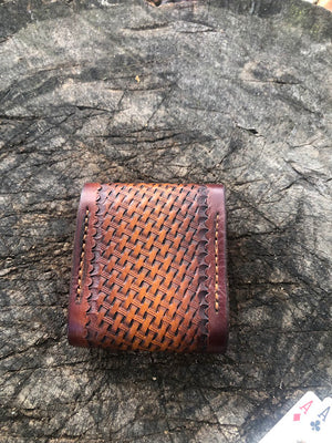 Poker Card Deck Case/ Basket Weave Pattern