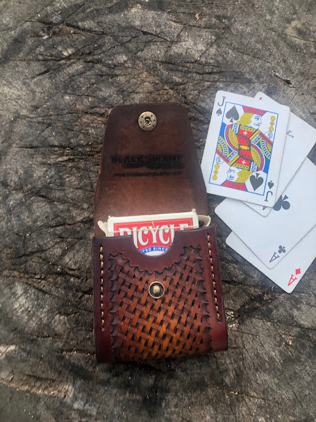 Poker Card Deck Case/ Basket Weave Pattern