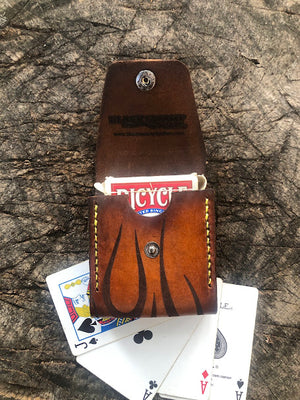 Poker Card Deck Case/ Tribal Flames