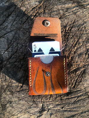 Poker Card Deck Case/ Tribal Flames