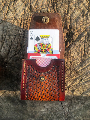 Poker Card Deck Case/ Basket Weave Pattern