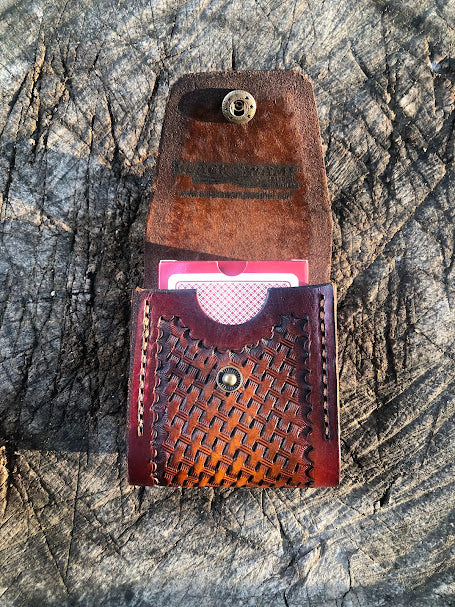 Poker Card Deck Case/ Basket Weave Pattern