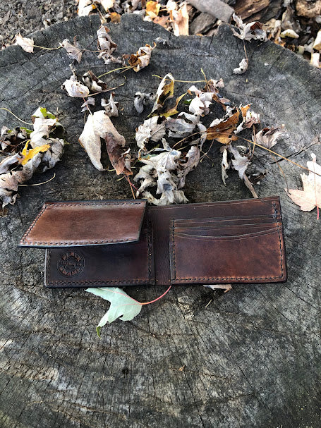 Bifold Wallet With ID Pocket- Hand dyed