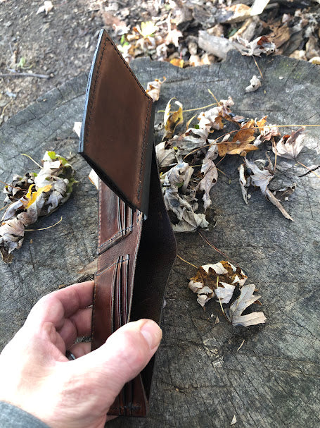 Bifold Wallet With ID Pocket- Hand dyed