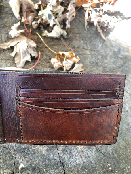 Bifold Wallet With ID Pocket- Hand dyed