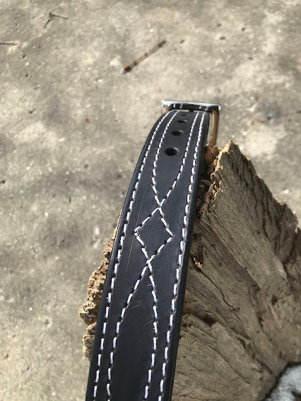 Double Thick- Gun Belt- Design Stitched