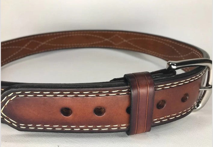 Double Thick- Gun Belt- Gunslinger Stitching