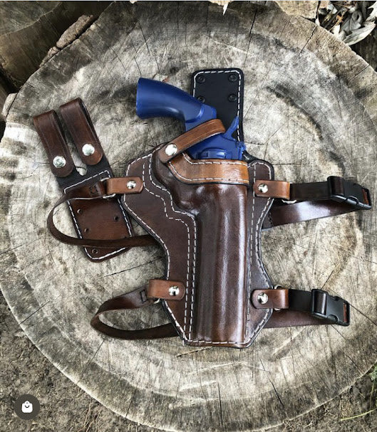 Drop Leg Holster Double Stitched With Snap Strap