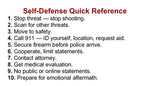 Defensive Shooting Quick Reference Guide- Wallet Card Size