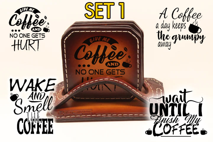 Drink Coaster SET #1 Laser Engraved