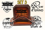 Drink Coaster SET #3 Laser Engraved