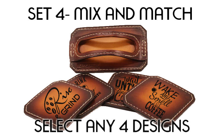 Drink Coaster SET #4- Mix And Match- Laser Engraved