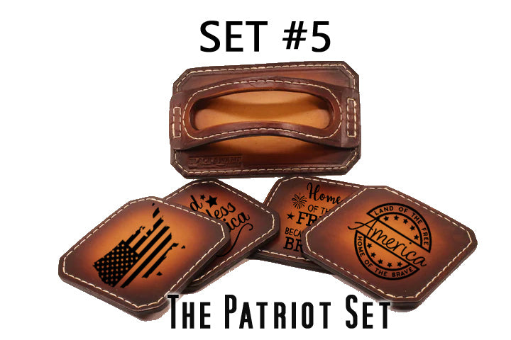 Drink Coaster Set 5-The Patriot Set- Laser Engraved
