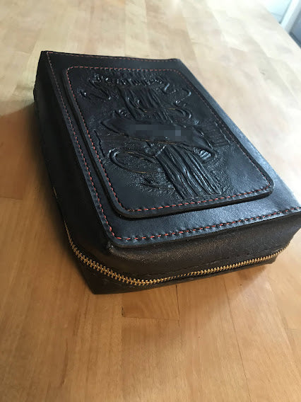 Bible Cover/ Hand Tooled Design #1 – Black Swamp Leather Company