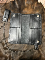 Biker Style Chain Wallet- Design #1 - Black Swamp Leather Company