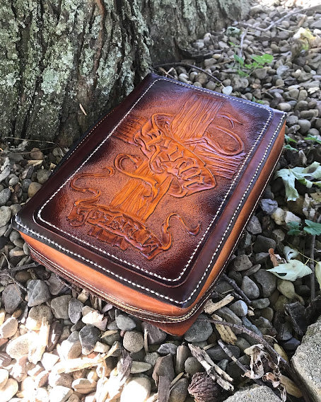 Bible Cover/ Hand Tooled Design #1